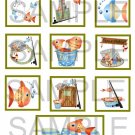 Dad Fishing - 10 pc Blocks uc  -  Emailed as JPEG File-Commercial and Personal Use
