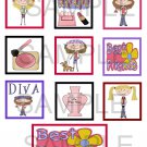 Friends Teens - 10 pc Blocks uc  -  Emailed as JPEG File-Commercial and Personal Use