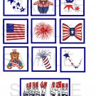 July 4th - 10 pc Blocks uc  -  Emailed as JPEG File-Commercial and Personal Use