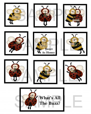 What's All The Buzz - 10 pc Blocks uc  -  Emailed as JPEG File-Commercial and Personal Use