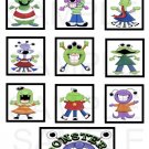 Monsters - 10 pc Blocks uc  -  Emailed as JPEG File-Commercial and Personal Use