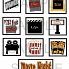 Movie Night - 10 pc Blocks uc  -  Emailed as JPEG File-Commercial and Personal Use