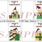 Baby's lst Christmas Gift Tags uc  -  Emailed as JPEG File-Commercial and Personal Use