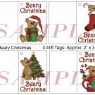 Beary Christmas Gift Tags uc  -  Emailed as JPEG File-Commercial and Personal Use