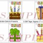 Celebrate Cake and Presents Gift Tags uc  -  Emailed as JPEG File-Commercial and Personal Use