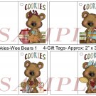 Cookies Wee Bears 1 Gift Tags uc  -  Emailed as JPEG File-Commercial and Personal Use
