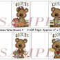 Cookies Wee Bears 1 Gift Tags uc  -  Emailed as JPEG File-Commercial and Personal Use