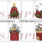 Country Christmas 2 Gift Tags uc  -  Emailed as JPEG File-Commercial and Personal Use