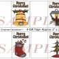 Merry Christmas Decorations 1 Gift Tags uc  -  Emailed as JPEG File-Commercial and Personal Use