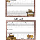 Set 23a - Recipe Cards - uc  -  Emailed as JPEG File-Commercial and Personal Use