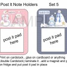 Set 5 - Post It Note Holders - uc  -  Emailed as JPEG File-Commercial and Personal Use