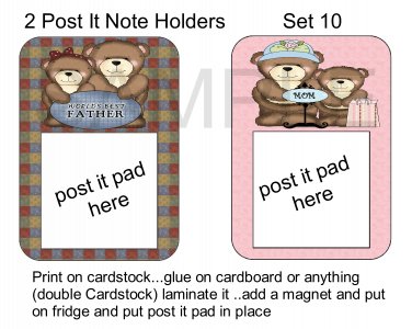 Set 10 - Post It Note Holders - uc  -  Emailed as JPEG File-Commercial and Personal Use
