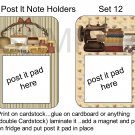 Set 12 - Post It Note Holders - uc  -  Emailed as JPEG File-Commercial and Personal Use