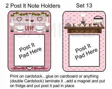 Set 13 - Post It Note Holders - uc  -  Emailed as JPEG File-Commercial and Personal Use