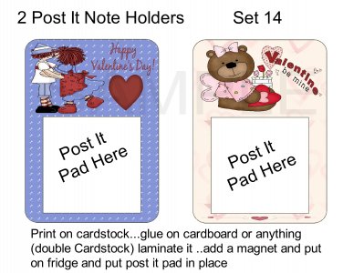 Set 14 - Post It Note Holders - uc  -  Emailed as JPEG File-Commercial and Personal Use