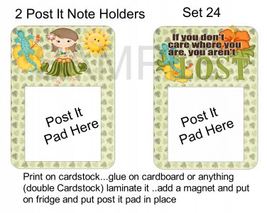 Set 24 - Post It Note Holders - uc  -  Emailed as JPEG File-Commercial and Personal Use