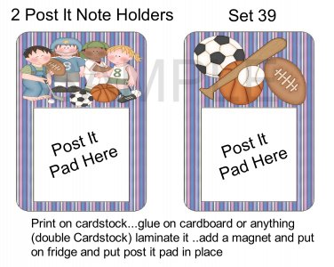 Set 39 - Post It Note Holders - uc  -  Emailed as JPEG File-Commercial and Personal Use