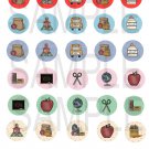 School Set 1a - 1" Circle Caps - uc  -  Emailed as JPEG File-Commercial and Personal Use