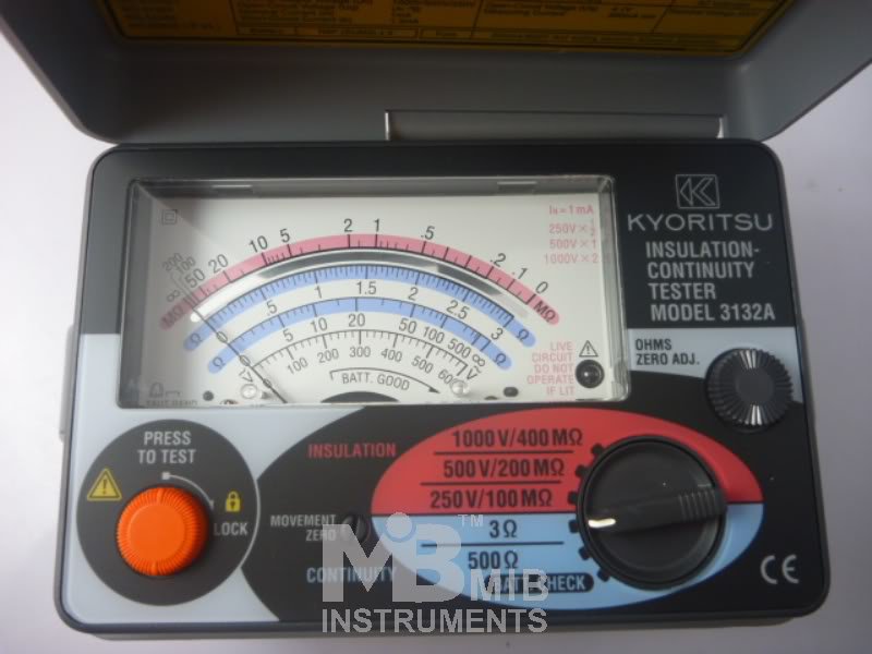 Kyoritsu insulation tester fuse protected Japan 3132A
