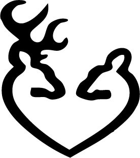 Browning Buck And Doe Heart Decal