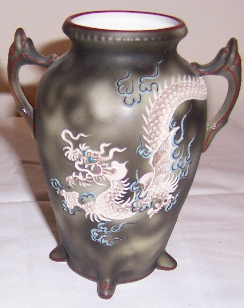 Noritake Dragonware Moriage Two Handled Vase