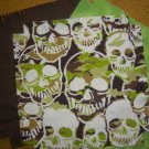 Skull skeleton Camo flannel rag quilt complete kit 45.5"'x58.5" die cut fringed