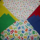 Alpnabet ABC's  flannel rag quilt kit 39"x45.5"' die cut fringed