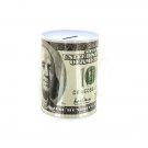 Tin Money Savings Piggy Bank with Ben Franklin $100 Bill Money Coin Saver