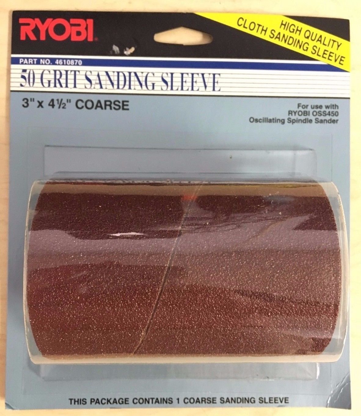 Ryobi OSS450 Oscillating Spindle 50 Grit Sanding Sleeves 3"x4.5" Coarse
