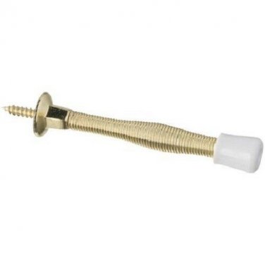 2X Stanley Flexible Spring Doorstop with Bright Brass Finish (set of 2)