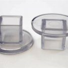 5/8" Square 1-1/2" Vinyl Round Flange Chair Leg Protector Cap Glides (Set of 4)