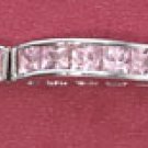 PINK CZ CHANNEL DOME BRACELET (BR-2504)