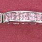 PINK CZ CHANNEL DOME BRACELET (BR-2504)