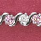PINK AND CLEAR CZS BRACELET (BR-2503)