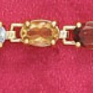 CITRINE BLUE TOPAZ AMETHYST PERIDOT & GARNET BRACELET (BR-2792)