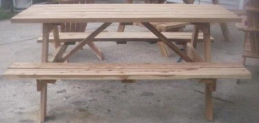 Nominal (1 3/4" thick) aromatic Eastern red cedar picnic table 6ft