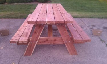 True (2" thick) aromatic Eastern red cedar picnic table 8ft