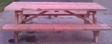True (2" thick) aromatic Eastern red cedar picnic table 6ft