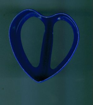 Old Vintage 50s Plastic Hutzler Cookie Cutter Cutters ~ Blue Heart with Handle