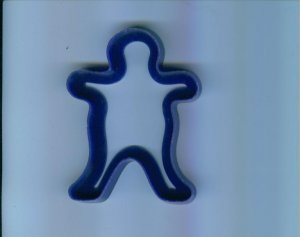 Old Vintage 50s Plastic Cookie Cutter Cutters ~ Blue Gingerbread Boy Kid