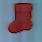 Old Vintage Plastic Hallmark Cookie Cutter  Cutters ~ Red Large Stocking Sock