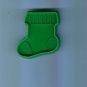 Old Vintage Plastic Hallmark Cookie Cutter Cutters ~ Small Green Stocking Sock