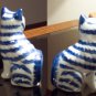Beautiful Blue Cat Kitty Figurines Hand Painted Unique