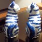 Beautiful Blue Cat Kitty Figurines Hand Painted Unique