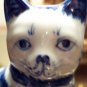 Beautiful Blue Cat Kitty Figurines Hand Painted Unique