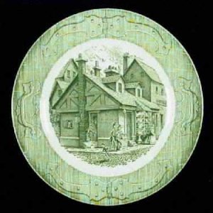 The Old Curiosity Shop Green Dinner Plate Old Vintage Dinnerware