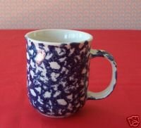 TIENSHAN FOLK CRAFT Hearts Blue Coffee MUG Cup