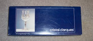 Cristal D'arques 6 CL Longchamp Crystal Cordial Glasses Stemware Set of 6 In Original Box 101
