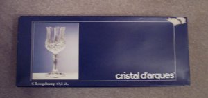 Cristal D'arques 17.5 CL Longchamp Crystal Wine Glasses Stemware Set of 6 In Original Box