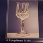 Cristal D'arques 25 CL Longchamp Crystal Wine Glasses Stemware Set of 6 In Original Box 101